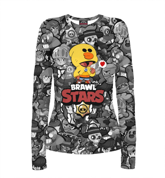 Женский лонгслив с изображением Brawl Stars цвета Белый