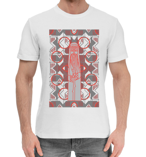 Мужская хлопковая футболка с изображением Иллюзорный идол. цвета Белый