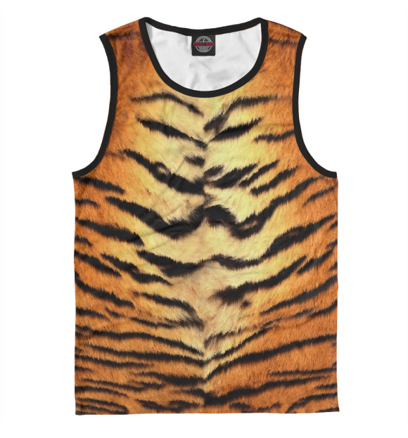 Мужская майка с притом Тигровая цвета Белый Мужская майка с изображением Тигровая цвета Белый