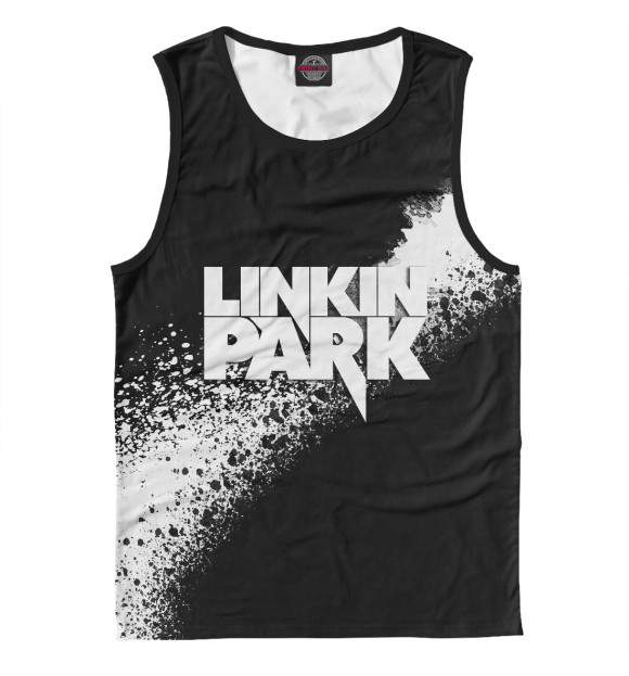 Майка для мальчика с притом Linkin Park + краски цвета Белый Майка для мальчика с изображением Linkin Park + краски цвета Белый