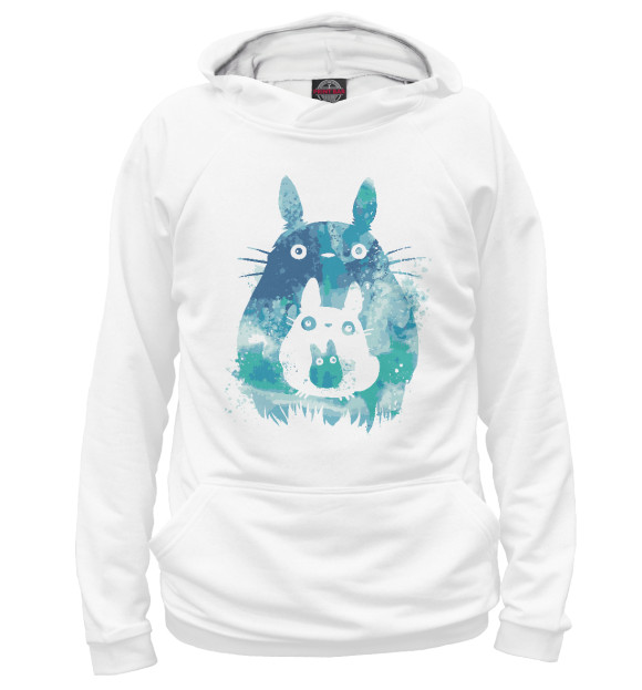 Женское худи с изображением Sky Totoro цвета Белый