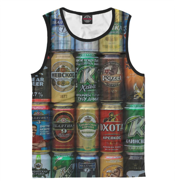 Мужская майка с изображением Пивас | Beer цвета Белый