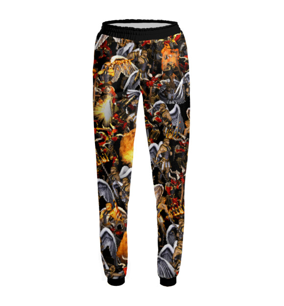 Женские спортивные штаны с притом Ангелы и демоны цвета Белый Женские спортивные штаны с изображением Ангелы и демоны цвета Белый