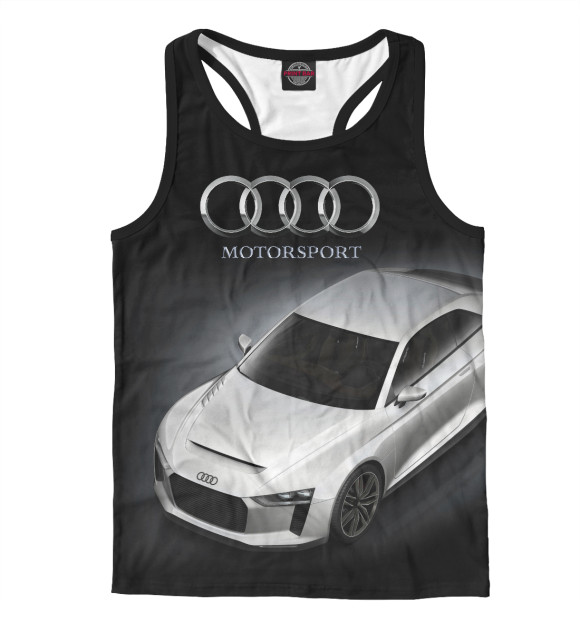 Мужская майка-борцовка с изображением Audi Motorsport цвета Белый