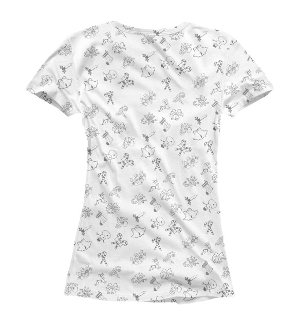 Женская футболка с изображением Накаченный дед мороз со шта цвета Белый