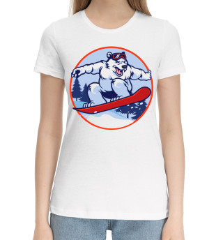 Хлопковая футболка для девочек Сноуборд