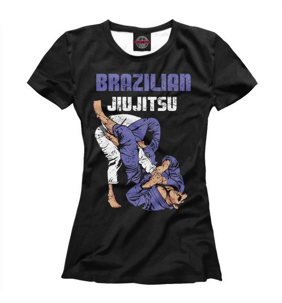 Женская футболка с изображением BRAZILIAN JIU-JITSU цвета Белый