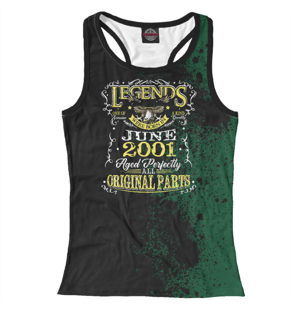 Женская майка-борцовка с изображением Legend Born June 2001 цвета Белый