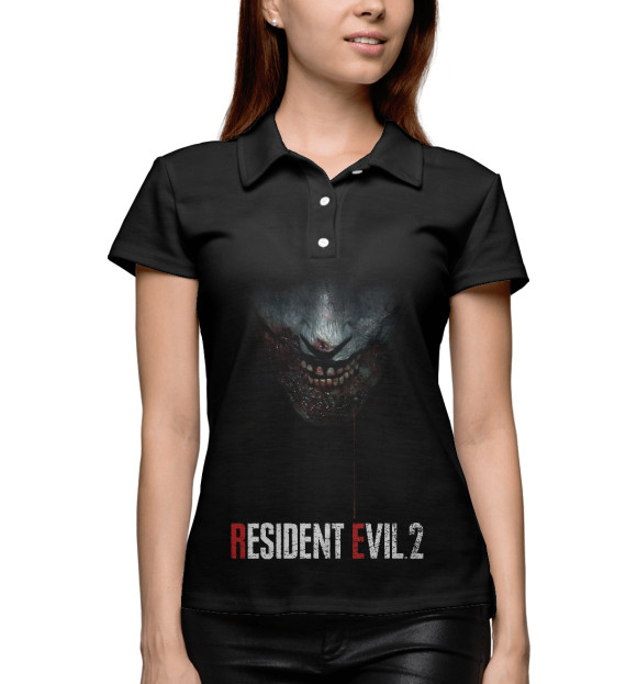 Женское поло с изображением Resident Evil цвета Белый