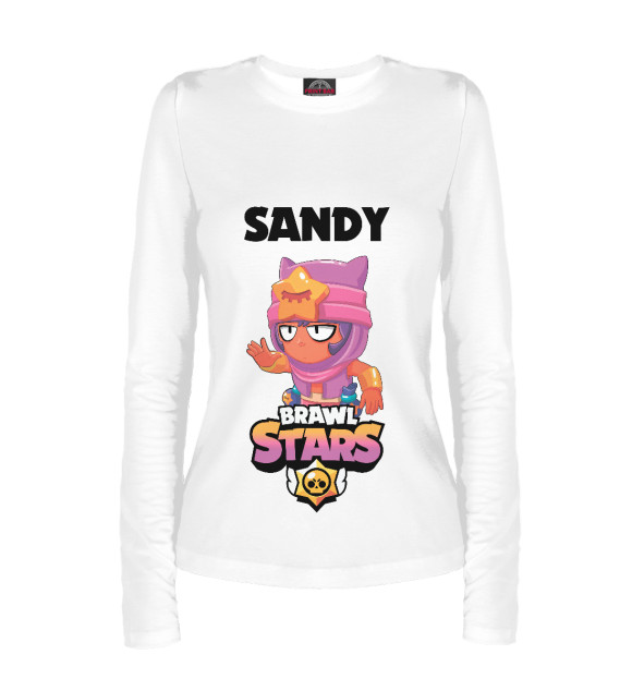 Женский лонгслив с изображением Brawl Stars SANDY цвета Белый