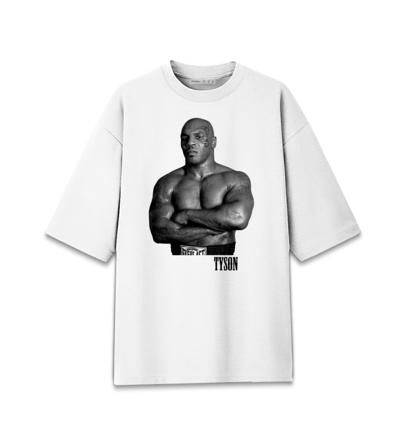 Мужская футболка оверсайз с изображением Tyson цвета Белый