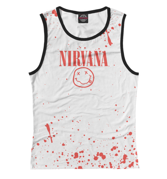 Женская майка с притом Nirvana цвета Белый Женская майка с изображением Nirvana цвета Белый