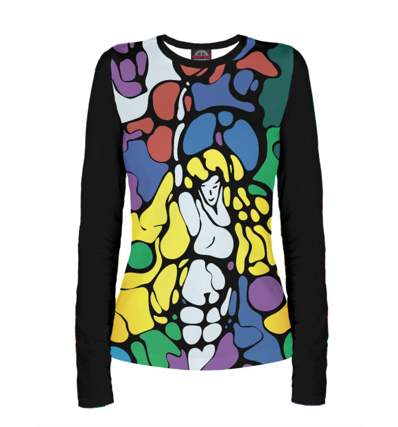 Женский лонгслив с изображением Нейродевушка цвета Белый