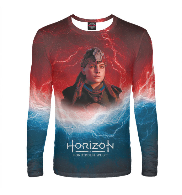 Мужской лонгслив с изображением Horizon Forbidden West Fire цвета Белый