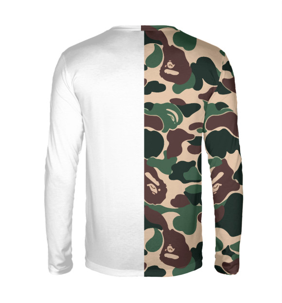 Мужской лонгслив с изображением BAPE цвета Белый