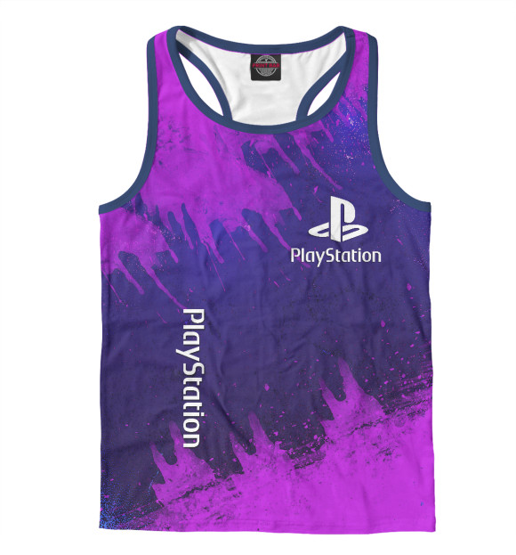 Мужская майка-борцовка с изображением Playstation цвета Белый