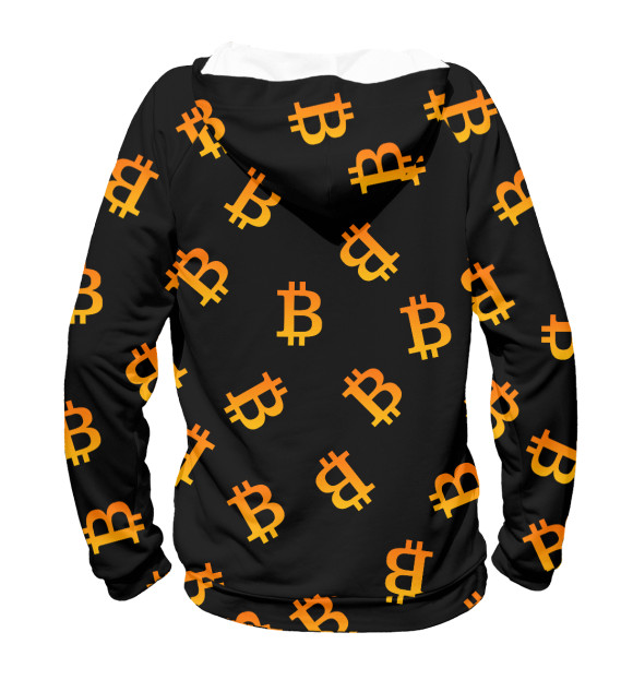 Мужское худи с изображением Bitcoin цвета Белый