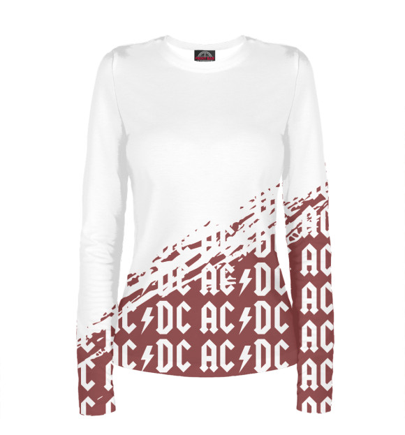 Женский лонгслив с изображением AC/DC цвета Белый