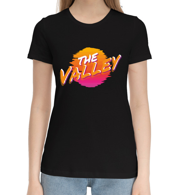 Женская хлопковая футболка с изображением Suns - The Valley цвета Черный