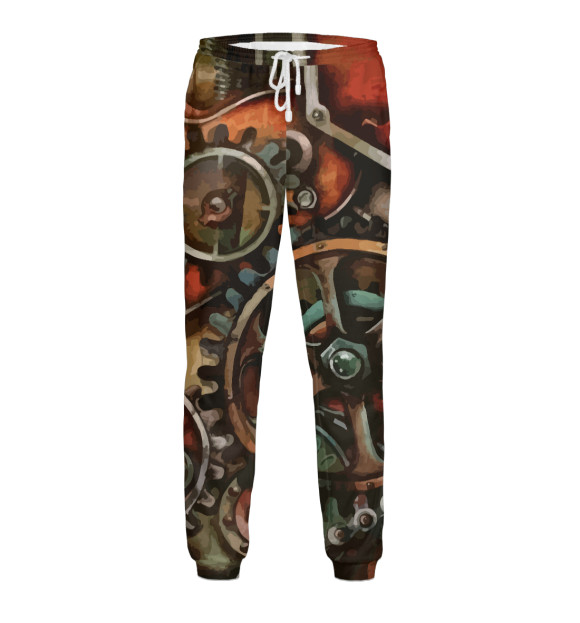 Мужские спортивные штаны с изображением Редуктор / Steampunk цвета Белый