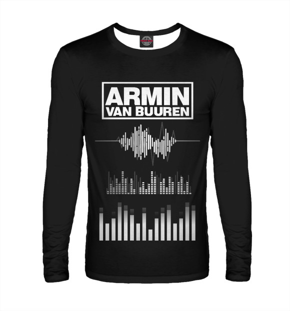 Мужской лонгслив с изображением Armin van Buuren эквалайзер цвета Белый