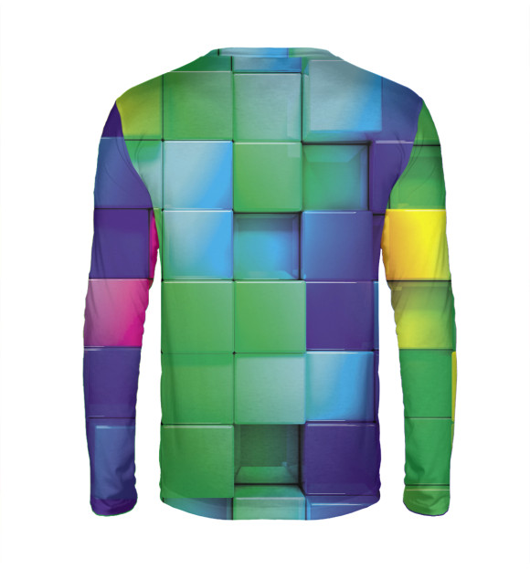 Мужской лонгслив с изображением 3D pattern / Color цвета Белый