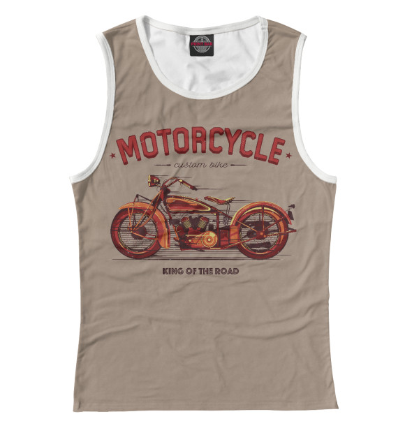 Майка для девочки с изображением Мотобайк цвета Белый