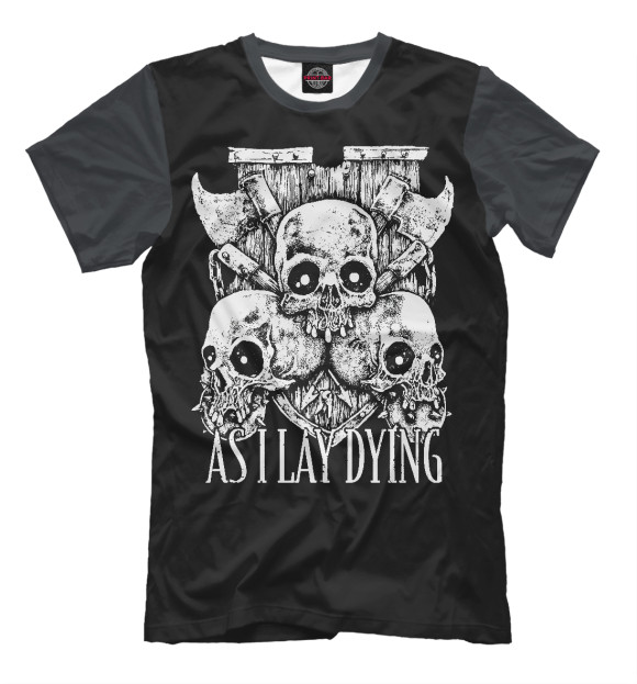 Футболка для мальчиков с изображением As I Lay Dying (черепа) цвета Белый