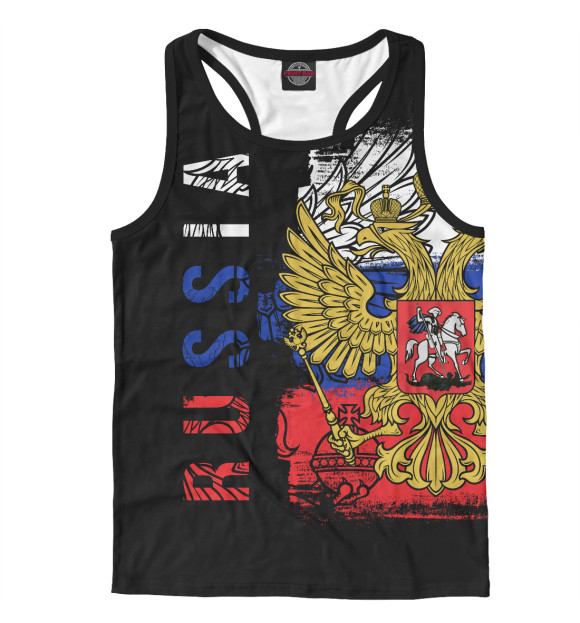 Мужская майка-борцовка с изображением Герб цвета Белый