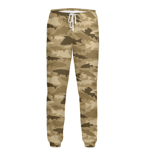 Мужские спортивные штаны с изображением Рыбак цвета Белый