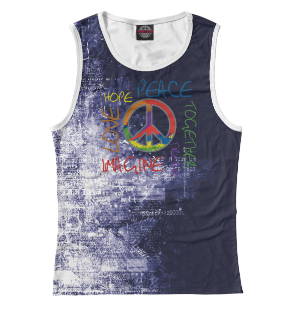 Майка для девочки с изображением Retro Peace цвета Белый