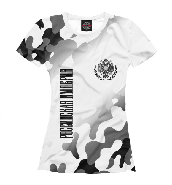 Женская футболка с изображением Российская Империя - Герб цвета Белый