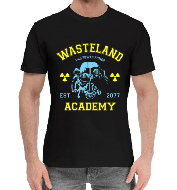 Мужская хлопковая футболка с изображением Fallout цвета Черный