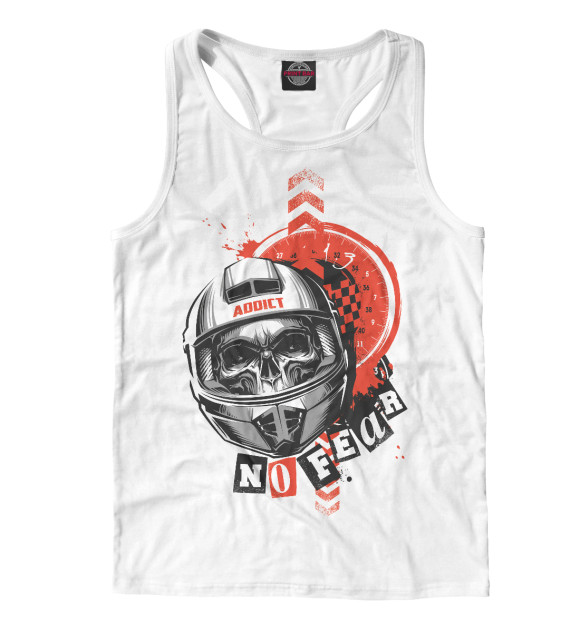 Мужская майка-борцовка с изображением Без страха цвета Белый