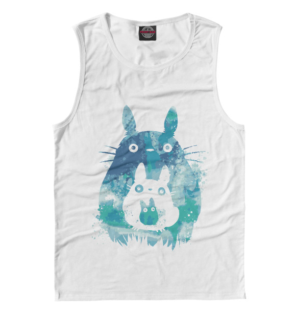 Мужская майка с притом Sky Totoro цвета Белый Мужская майка с изображением Sky Totoro цвета Белый