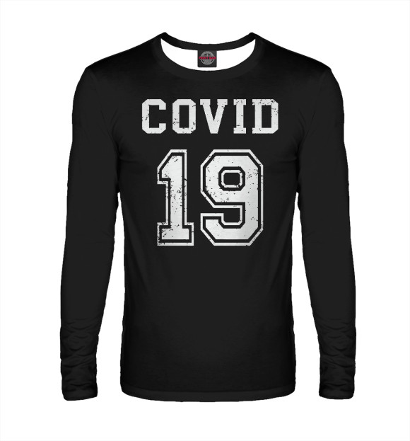 Мужской лонгслив с изображением Covid-19 цвета Белый