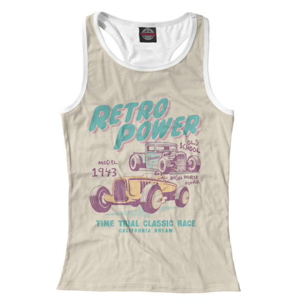 Женская майка-борцовка с изображением Retro цвета Белый