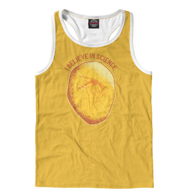 Мужская майка-борцовка с изображением Я верю в науку цвета Белый