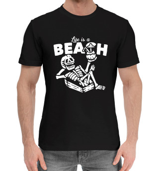 Мужская хлопковая футболка Жизнь это Пляж