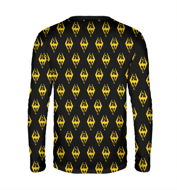 Мужской лонгслив с изображением Skyrim White Gold цвета Белый