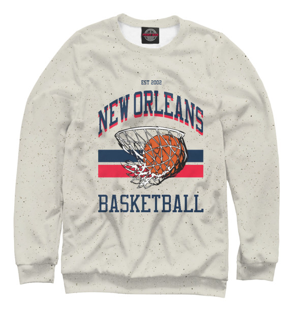 Мужской свитшот с изображением New Orleans Basketball цвета Белый