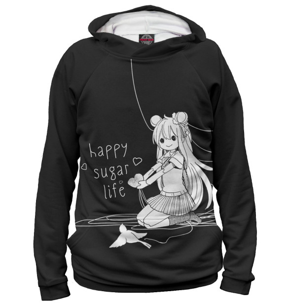 Мужское худи с изображением Happy sugar life цвета Белый