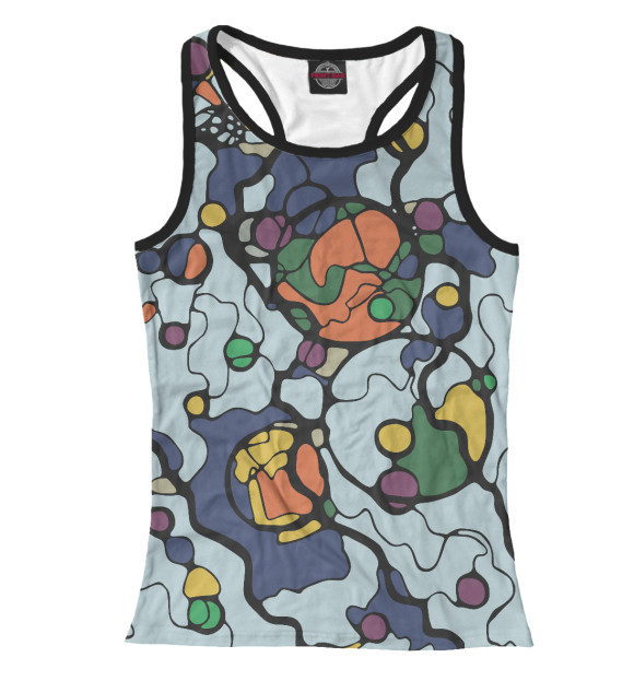 Женская майка-борцовка с изображением Нейрографические апельсины цвета Белый