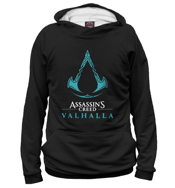 Мужское худи с изображением Assassins Creed Valhalla цвета Белый