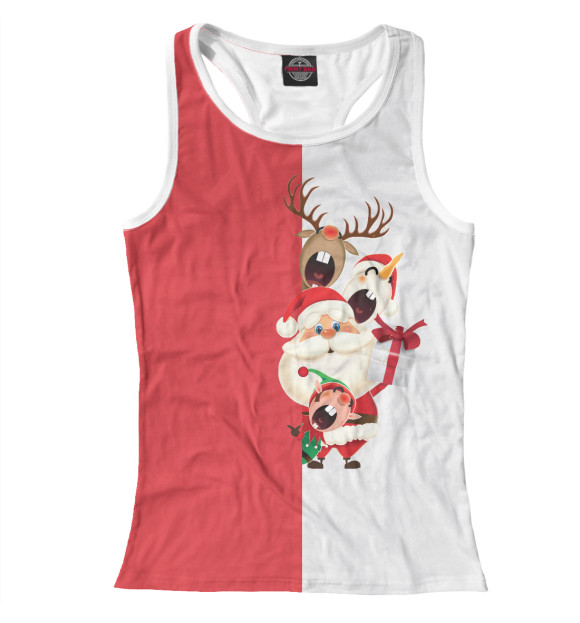 Женская майка-борцовка с изображением С Новым Годом! цвета Белый