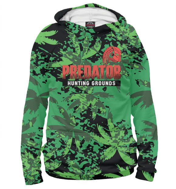 Мужское худи с изображением Predator цвета Белый