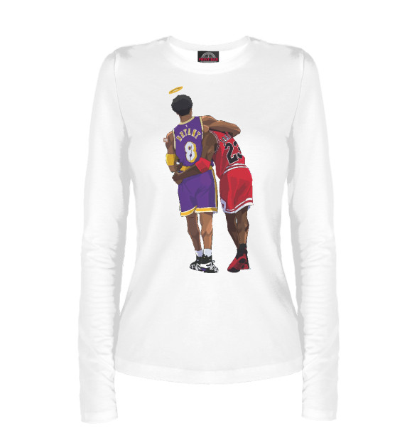 Женский лонгслив с изображением Kobe & Michael цвета Белый