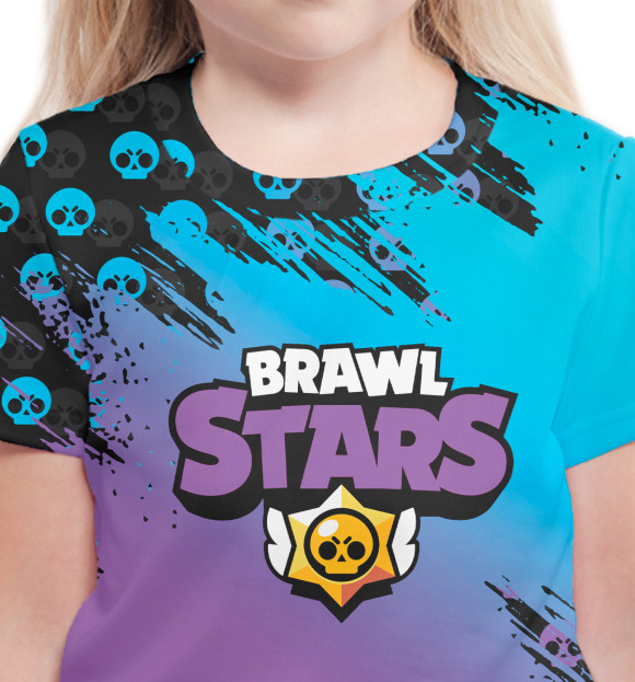Футболка для девочек с изображением Brawl Stars цвета Белый
