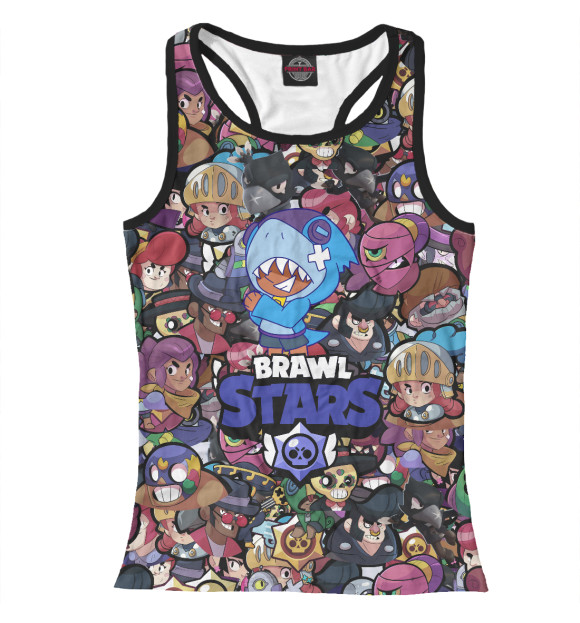 Женская майка-борцовка с изображением Brawl Stars цвета Белый