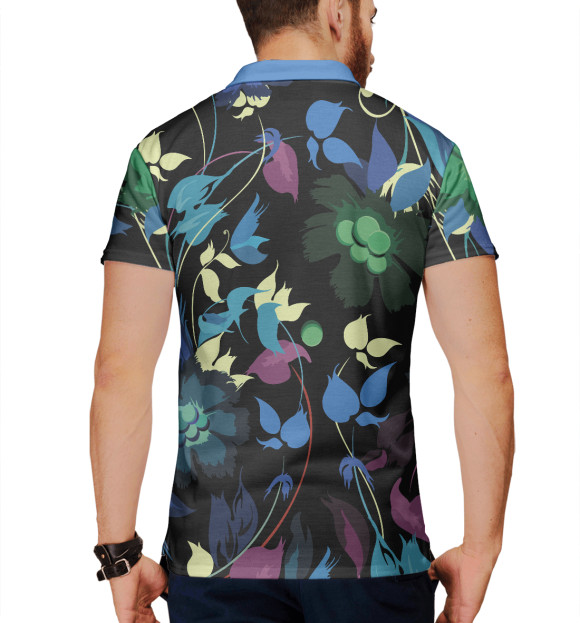 Мужское поло с изображением Colorful summer pattern цвета Белый